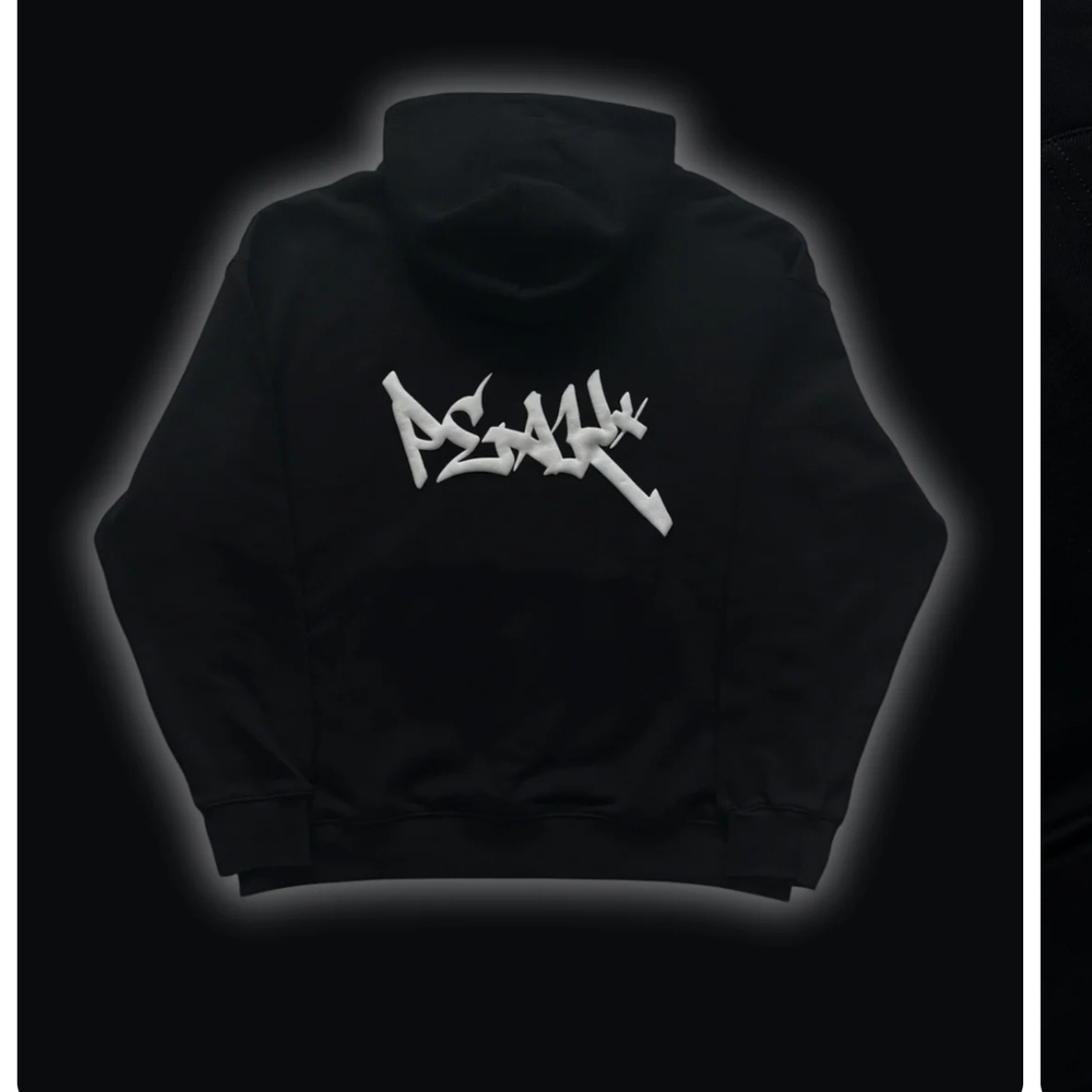 Peak -Black Hoodie with White Graphic